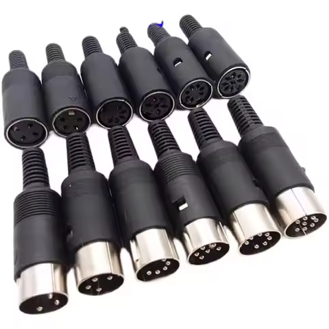 50ps DIN Male Female Plug Solder iron DIY Connector 3 4 5 6 7 8 Pin with Plastic Handle Male Audio V