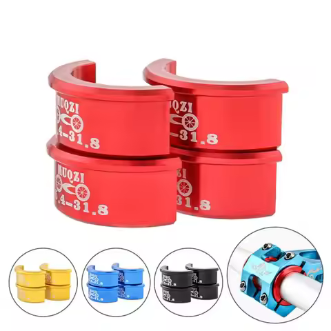 Aluminum Alloy Bike Handlebar Adapter Black Gold Red Blue 25.4-31.8mm 31.8-35mm Handlebar Stem Conve