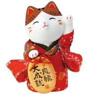 7419 錦彩卷面橢圓形招財貓 好運
