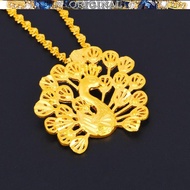 New 916 916gold necklace female peacock pendant in stock