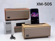 Loa bluetooth G01 XM 505 Bass mạnh công suất lớn siêu trầm thiết kế vỏ gỗ dạng thanh để bàn có giá