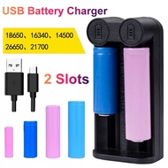 2Slot USB Smart Battery Charger for 26650 18350 32650 21700 26500 Ni-mh/ni-cd Rechargeable Batteries