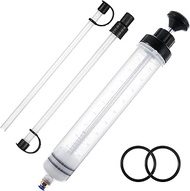 Lemecima Automotive Fluid Extractor Pump with Long Rubber Hose, Oil Change Syringe, Manual Fuel Suct