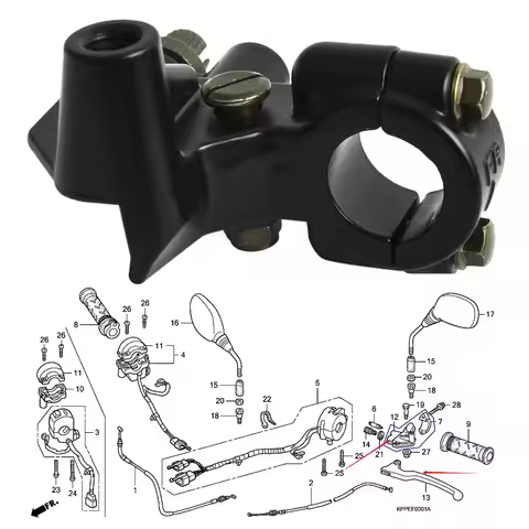 For Honda CBR 125 53172KPP860 53172-KPP-860 Clutch Lever Perch Bracket Mirror Holder for Honda CBR12