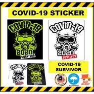 COVID_19 Survival Sticker. Waterproof Glossy Outdoor Sticker. Car Sticker