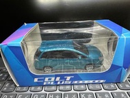 全新 三菱 COLT PLUS 聰明小轎旅 模型車 1:43迴力車 藍色