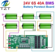 DIY 24V 6S 40A BMS 18650 Li-Ion Lithium Battery Protection Board With Balance Solar Lighting BMS PCB