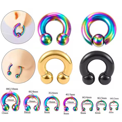 Dreamlee 1Pc 00G-10G Ear Weight Hanger Circular Barbells Tunnel Plugs Stretcher Expander Septum Pier