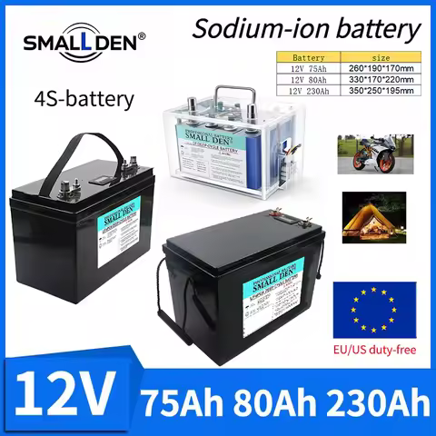 12V 75Ah 80Ah 230Ah sodium ion battery high-power rechargeable battery reserve energyelectric motorc