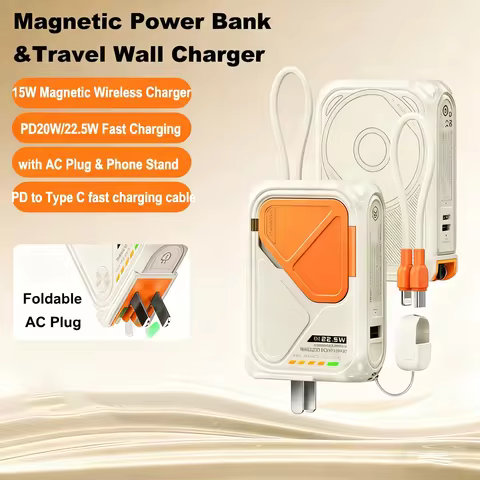 20000mAh Wall Charger Magnetic Wireless Power Bank for iPhone Samsung 22.5W Fast Charging Portable P