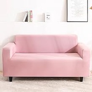jia cool Stretch Sofa Covers Elastic Solid Color Armchair Couch Cover 1-Piece Polyester Spandex Sofa Slipcovers for Single Seat Couches Loveseat Furniture Protector (Chair, Pink)
