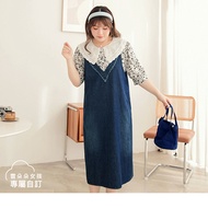 OB DESIGN ★ V-NECK SLEEVELESS COTTON DENIM DRESS ★ 1 COLORS ★ XL-XXXL SIZE ★ PLUS SIZE