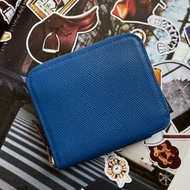 🎉閒置99成新 HERMES Z刻 寶藍色拉鍊絲巾短夾(甜點系列)