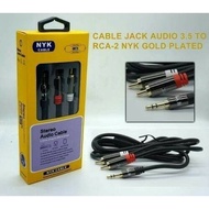 NYK AUDIO CABLE 3.5mm to RCA 2 1.5m gold