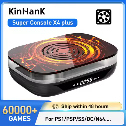 KINHANK Super Console X4 Plus Retro Game Console 60000 Games Emulators for PS1/PSP/SS/DC/N64 HD Outp