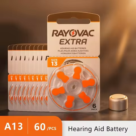 Hearing Aids Batteries 60PCS Hearing Aid Battery RAYOVAC EXTRA A13 13A 13 P13 PR48 Zinc Air Battery 