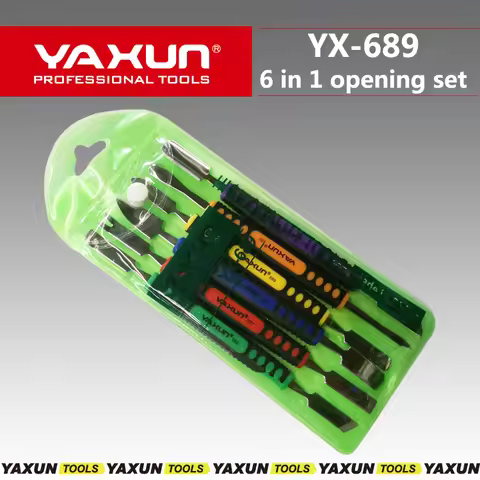 YX689 6pcs/Set Dual Ends Metal Spudger Set for iPhone iPad Tablet Mobile Phone Prying Opening Repair