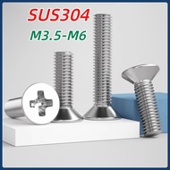 [MX1] Skru countersunk kepala Phillips  304 Stainless Steel Countersunk Head Screw M3.5 M4 M5 M6  DI