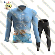 2026 SALE 2025 Kid Groupama FDJ Cute Child Cycling Jersey Set Boys Girls Race Cycling Clothing Long 