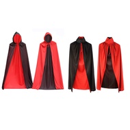 Adult/Kid Vampire Smock Fancy Cape 2 Color Make up Cloth Masquerade Halloween Cloak Red Cape Black C