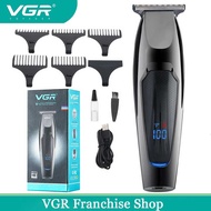 VGR ปัตตาเลี่ยน Professional น้ำมันสำหรับตัดผมหัวแกะสลัก Personal Care LCD หน้าจอดิจิตอล Clippers Tr