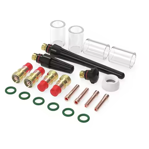 22 pieces TIG welding torch Stubby gas mirror #10 Pyrex glass kit for WP-17/18/26