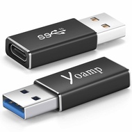 Yoamp Female USB Type C to USB A 3.0 Male Adapter, USB C to A Connector 3A 10GB for iPhone 11 12 Min