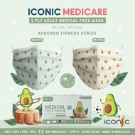ICONIC Medicare Face Mask Adult Avocado 50's