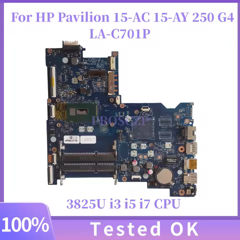AHL50 ABL52 LA-C701P For HP Pavilion 15-AC 15-AY 250 G4 Laptop Motherboard With 3825U i3 i5 i7 CPU U