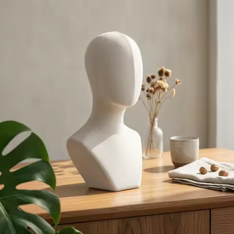 Mannequin Head with Shoulders Pin-Insertable Mannequin Bust with Shoulders Tabletop Life Size for Bo