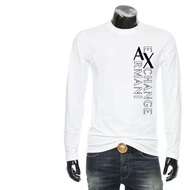 Armani Exchange Long Sleeve Men Bottoming Shirt Original Cotton Round Neck AX Long Sleeve Men Bottom