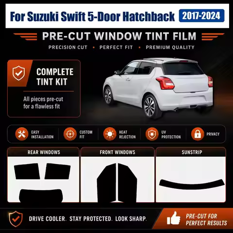 Premium Precut Window Tint for Suzuki Swift 5‑Door Hatchback 2017‑2024 Front Rear Windows UV Heat Re