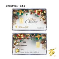 Gold Bar ( 0.5g / 1g ) 999.9 Further Top - MERRY CHRISTMAS【Emas | 足金牌 | 小金条】