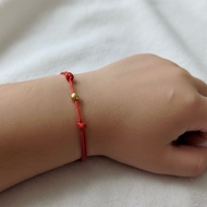 Teal Res Black String Bracelet with 4mm Round 18k Plated Charm adjustable sliding lock