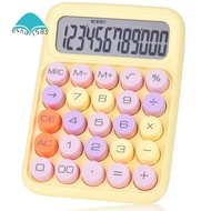 Mechanical Pushbutton Calculator, 12 Digit LCD Display, Big Buttons Easy to Press, Colorful Candy Ca