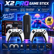 X2 Pro 4K Retro Game Stick 64GB/128GB TV Game Console Dual 2.4G Wireless Controllers Plug & Play HDM