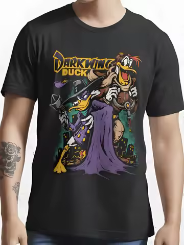 Men'S Disney Licensed Darkwing Duck Villains Print Cotton T-Shirt Fictional Character Apparel Knitte
