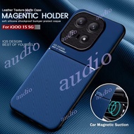 iQOO 15 5G 2025 Case Magnetic Holder Leather Armor Shockproof Phone Cases For Vivo iQOO 15 iQOO15 5G