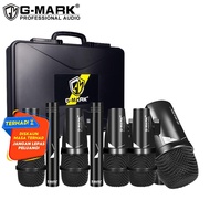 GMark G7S 7Pc Wired Drum Mic Kit Dynamic Kick Bass Tom for Drums Vocal Band DJ Stage Recording Live