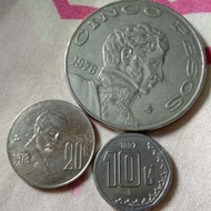 Koin set mini Meksiko Cinco Pesos, 20 Cent, 10 cent