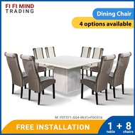 Merlin 1+8 Square Marble Dining Table Set/ Dining Table 6 Seater/ Meja Makan 6 Kerusi/ Set Meja Makan Marble/Meja Batu