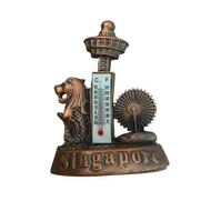 Vintage Singapore Merlion Changi Airport Esplanade Flyer Thermometer Display Stand Collectible