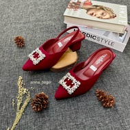 sepatu heel tali pesta wanita 5.cm/sepatu heel mules wanita terlaris dan kekinian