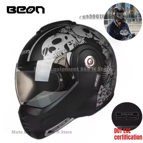 BEON motorcycle rear flip up helmet men's women's motorcycle full face helmets European ECE certific
