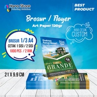 Print Brochures 1/ 3 A4 1000 pcs (2 reams) Art paper 120 gr Brochure Printing Size 21 X 9.9 cm