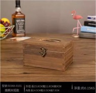全城熱賣 - 復古木質商用抽紙盒子餐巾紙盒（燒桐木短款）#H890002074