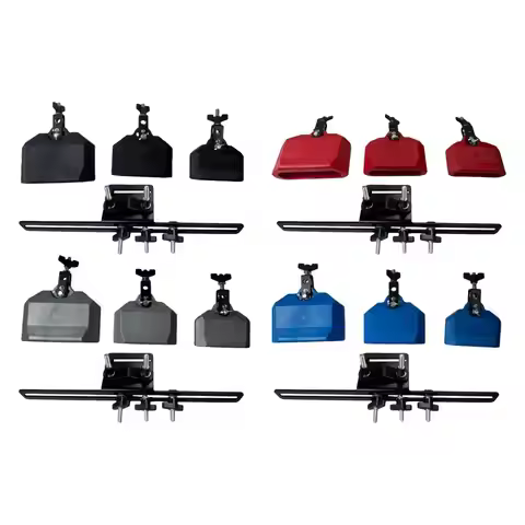 Drum Set Clamp Metal Cowbell Percussion Instrument Kit with Jam Block and Stand for Band Practice Pe