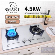 Smart Italia Stainless Steel Built-in Hob Gas Stove Dapur Tanam 4.5KW 130mm Burner HSH-98 MGH-S633M HB802S2