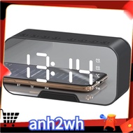 【A-NH】Mirror Alarm Clock Bluetooth Speaker Multifunction with FM Radio LED Mirror Snooze Wireless Subwoofer Music Player Clock