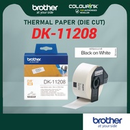 Brother Original Genuine DK-11208 Large Address Label Film Tape (Black On White) QL700 QL800 QL820NW